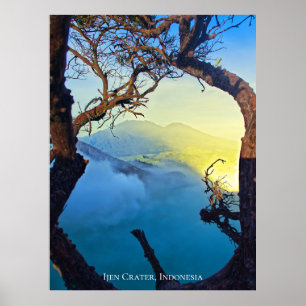 Mountain Sulfur Crater Blue Pond Frame Poster