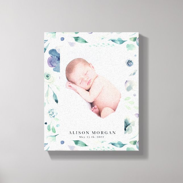 mountain summer floral photo baby canvas print (Front)