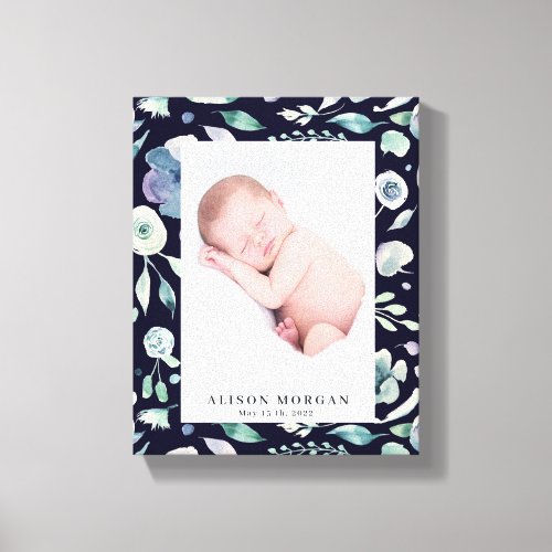 mountain summer floral photo baby canvas print