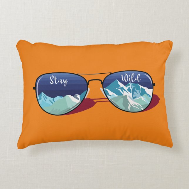 Mountain sun glasses accent pillow (Front)
