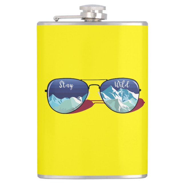 Mountain sun glasses flask (Front)
