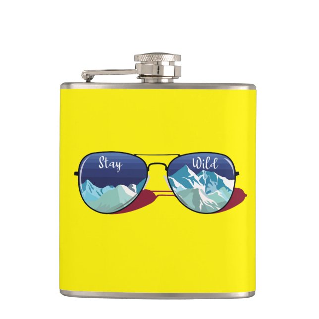 Mountain sun glasses flask (Front)