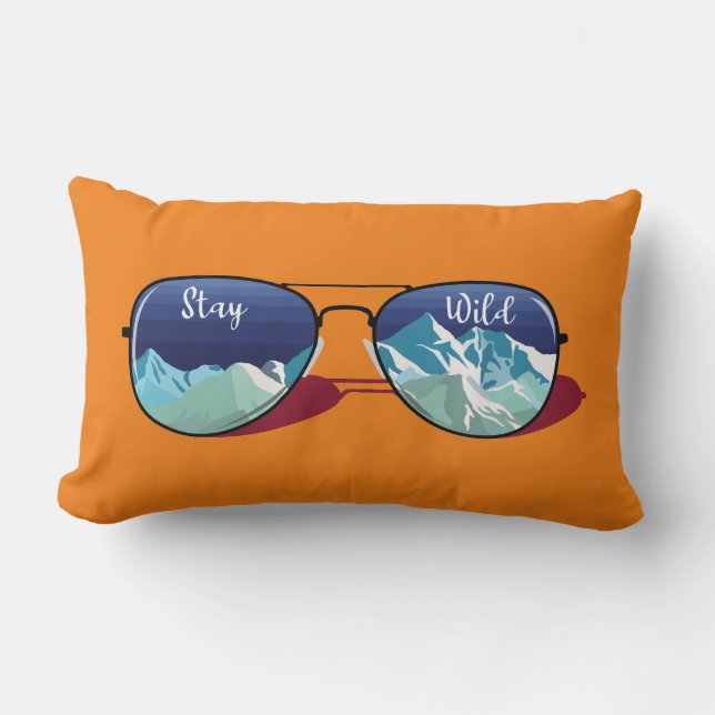 Mountain sun glasses lumbar pillow (Front)