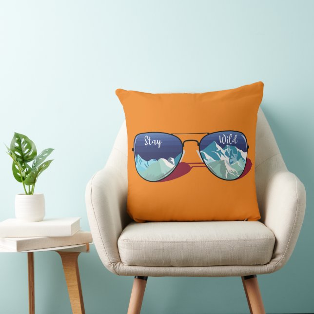 Mountain sun glasses  throw pillow (Chair)