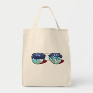 Mountain sun glasses tote bag