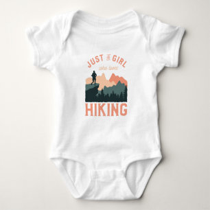 Mountain Sun Just A Girl Who Loves Hiking Camping Baby Bodysuit