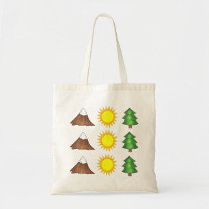 Mountain Sun Trees Woods Camping Climbing Tote Bag