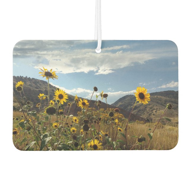 Mountain Sunflowers Beautiful Outdoors Photo Air Freshener (Front)