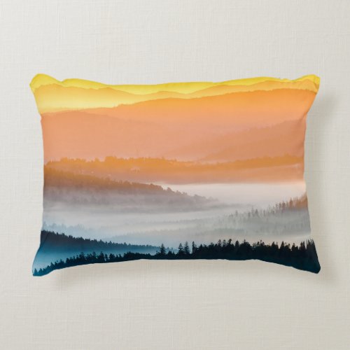 Mountain Sunrise Breathtaking Landscape Accent Pillow