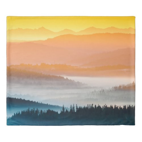 Mountain Sunrise Breathtaking Landscape Duvet Cover