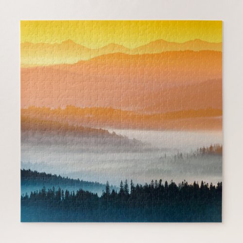 Mountain Sunrise Breathtaking Landscape Jigsaw Puzzle