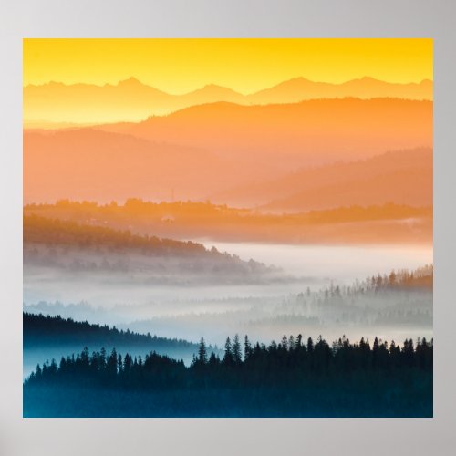 Mountain Sunrise Breathtaking Landscape Poster