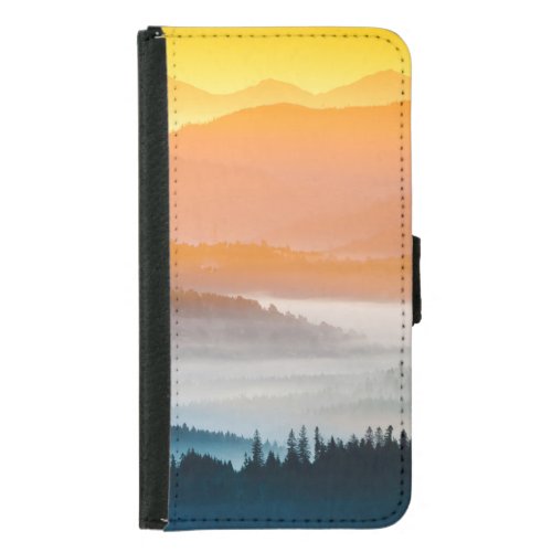 Mountain Sunrise Breathtaking Landscape Samsung Galaxy S5 Wallet Case