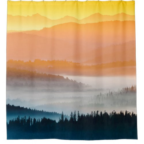 Mountain Sunrise Breathtaking Landscape Shower Curtain