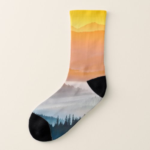 Mountain Sunrise Breathtaking Landscape Socks