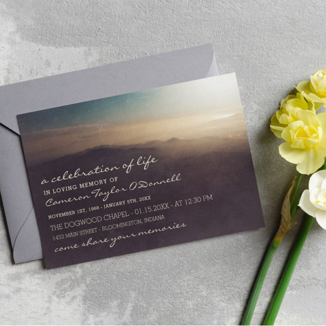 Mountain Sunrise | Celebration of Life Invitation (Creator Uploaded)