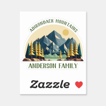Mountain Sunrise Family Name Sticker by MaggieMart at Zazzle