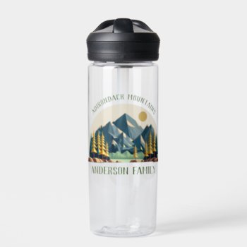 Mountain Sunrise Family Name  Water Bottle by MaggieMart at Zazzle