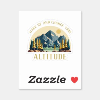 Mountain Sunrise Hiker Sticker by MaggieMart at Zazzle