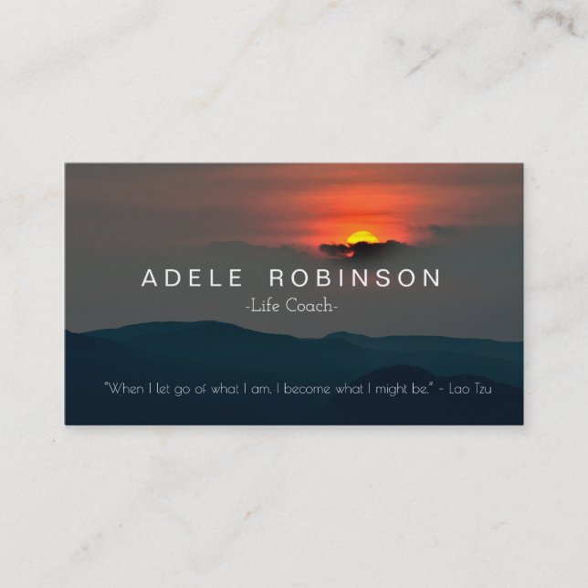 Mountain Sunrise Motivational Speaker Life Coach Business Card (Front)