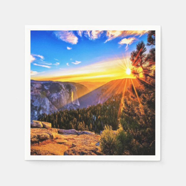 Mountain Sunrise photo Napkins (Front)