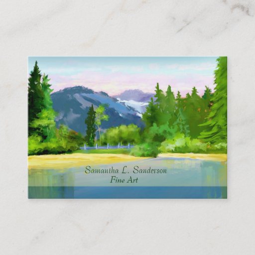 Customizable Mountain Sunrise Scene Fine Art Business Card