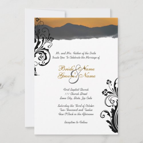 Mountain Sunrise Wedding Invitation
