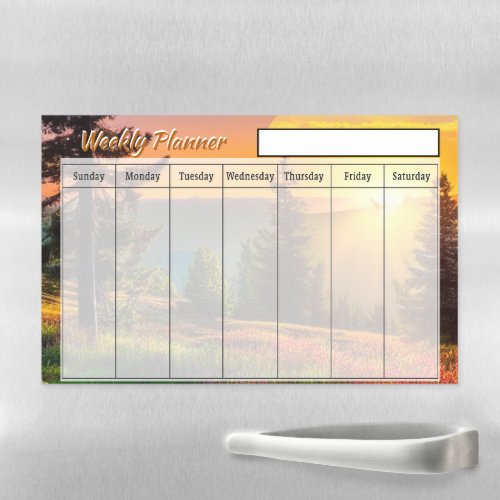 Mountain sunrise weekly planner magnetic dry erase sheet