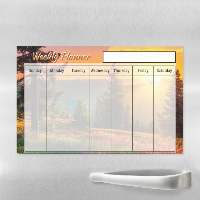 Mountain sunrise weekly planner magnetic dry erase sheet (In Situ)