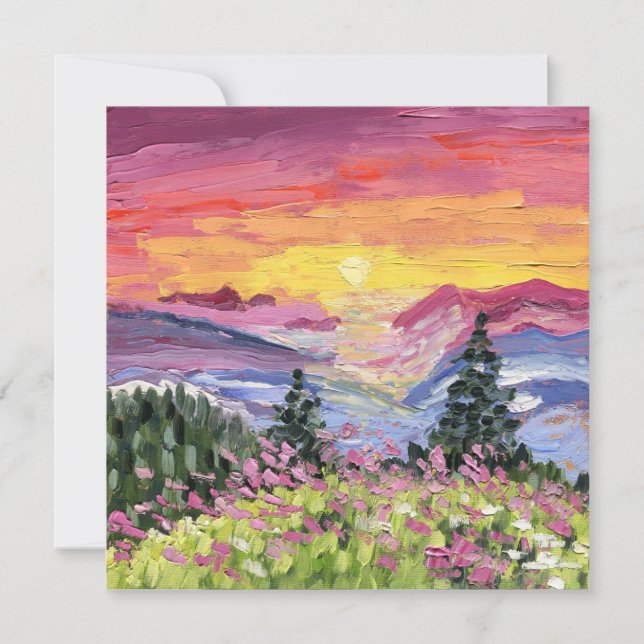 Mountain Sunrise with Wildflowers (Front)