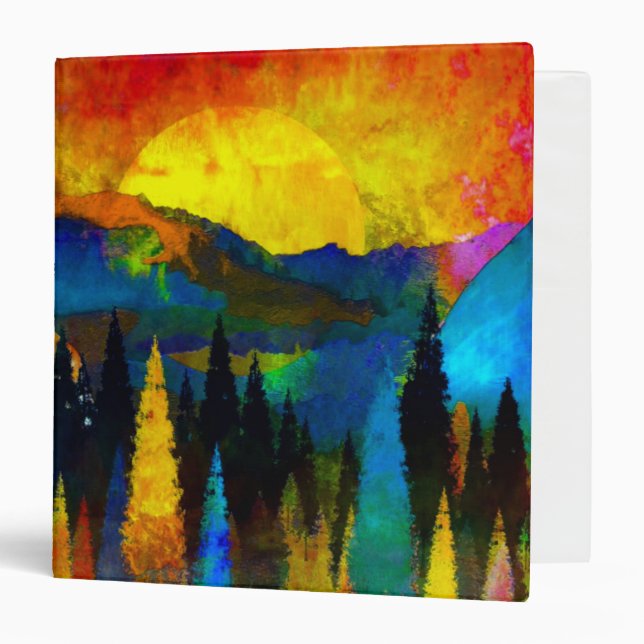 Mountain sunset  3 ring binder (Front/Inside)