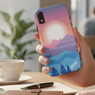 Mountain Sunset Abstract iPhone XR Case