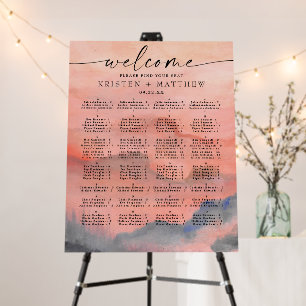 Mountain Sunset Alphabetical Seating Chart Foam Board