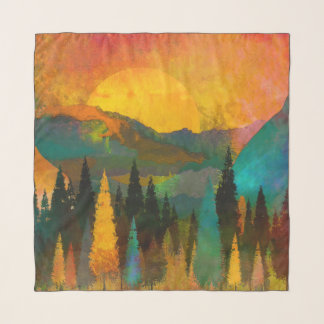 Mountain Sunset Chiffon Scarf