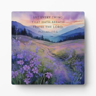 Mountain Sunset Christian Plaque