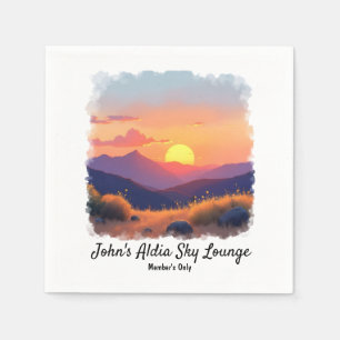 Mountain Sunset Cocktail Napkins