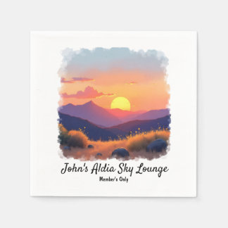 Mountain Sunset Cocktail Napkins