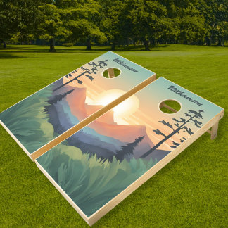 Mountain Sunset Cornhole Set