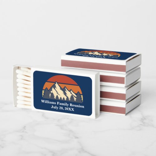 Mountain Sunset Custom Family Reunion Party Matchboxes