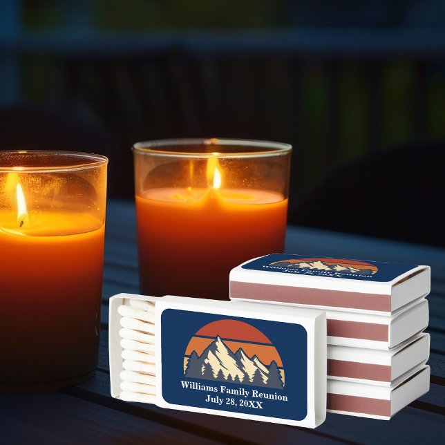Mountain Sunset Custom Family Reunion Party Matchboxes (Creator Uploaded)