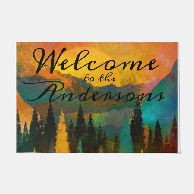 Mountain Sunset Doormat (Front)