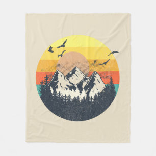 Mountain sunset fleece blanket