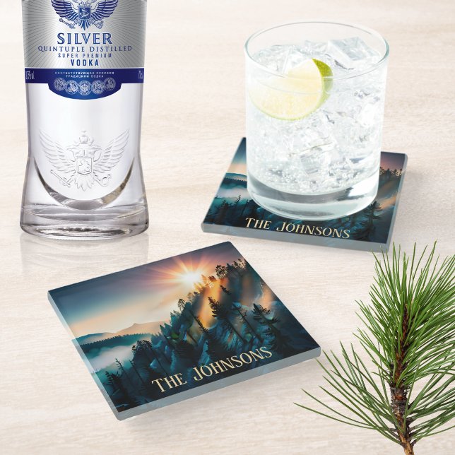 Mountain Sunset Glass Coaster (Creator Uploaded)