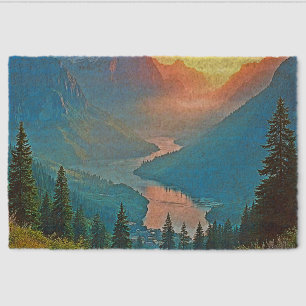 Mountain Sunset: Golden Valley Peace Art Fiber Doormat