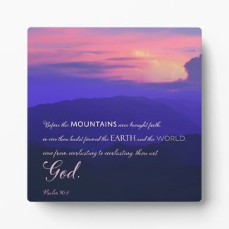 Mountain Sunset Home Decor Plaque with Easel