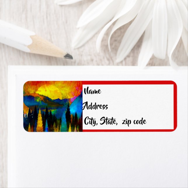 Mountain sunset  label (Insitu)