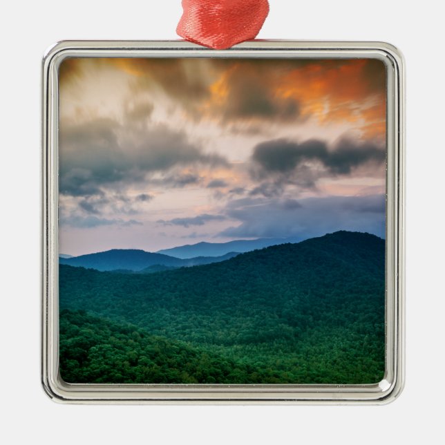 Mountain Sunset Metal Ornament (Front)