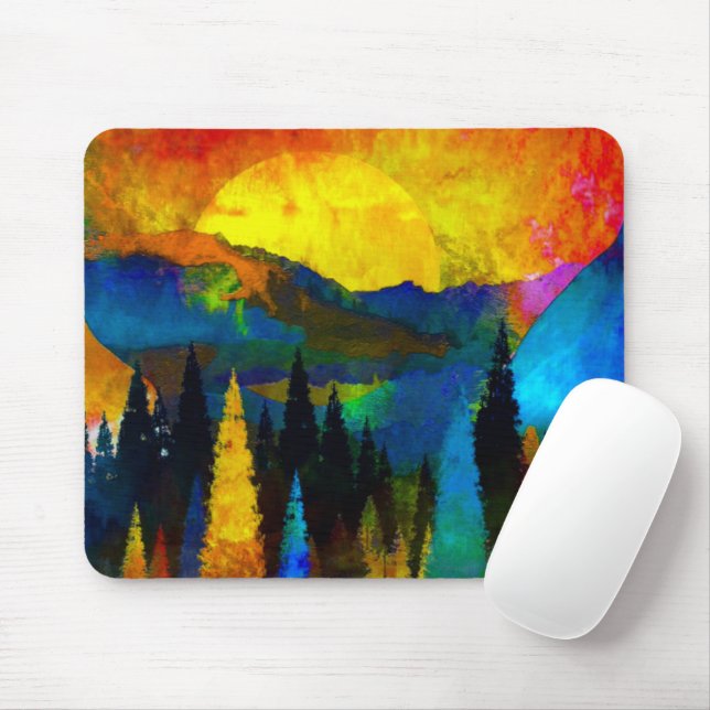 Mountain sunset  mouse pad (With Mouse)