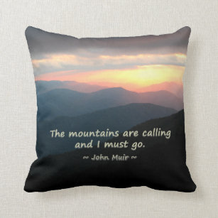 Mountain Sunset: Mtns calling Muir Template Throw Pillow
