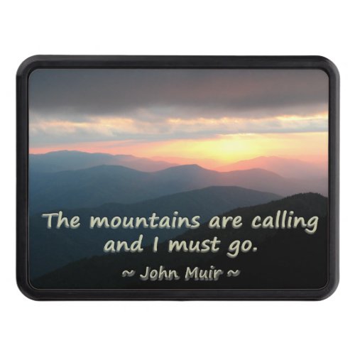 Mountain Sunset Mtns calling Muir Template Tow Hitch Cover